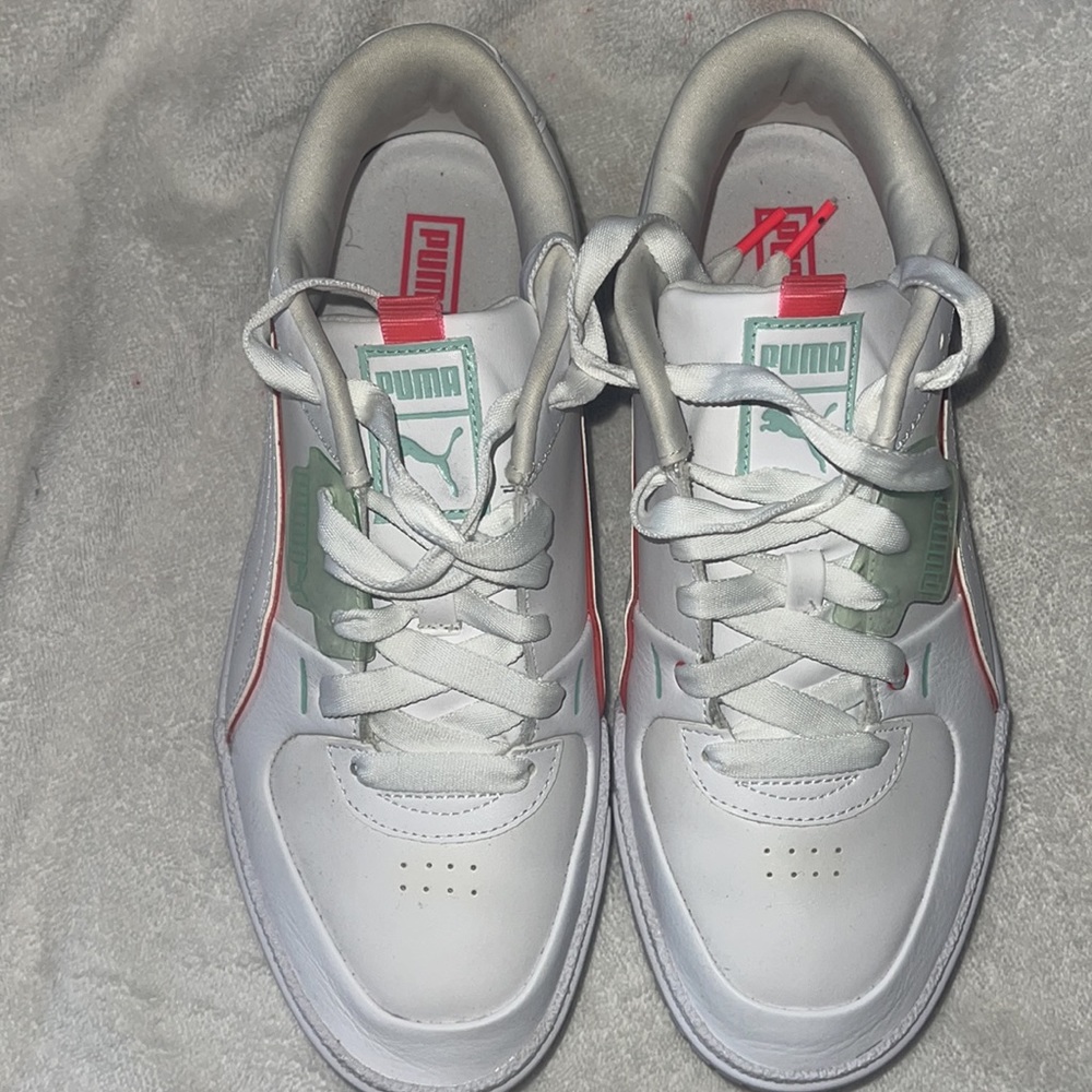 White Pink & Green Versatile Puma Sneakers - Picture 5 of 5